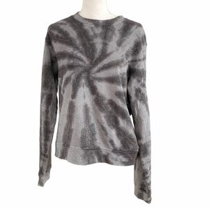 RTA EMMA BLACK GREY SPARKLE TIE-DYE SWEATSHIRT - S
